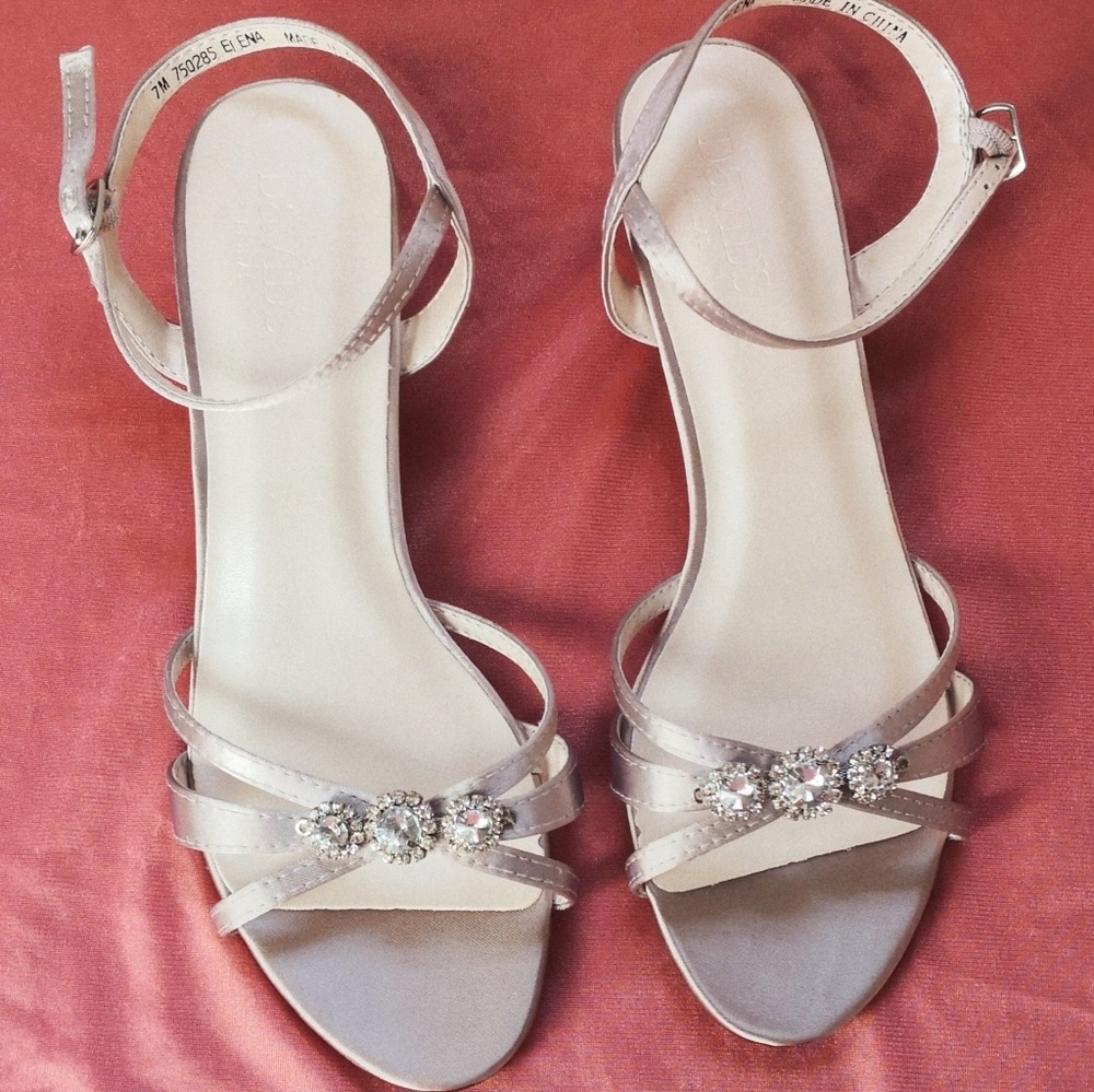 David's Bridal Elena Kitten Heel Sandal